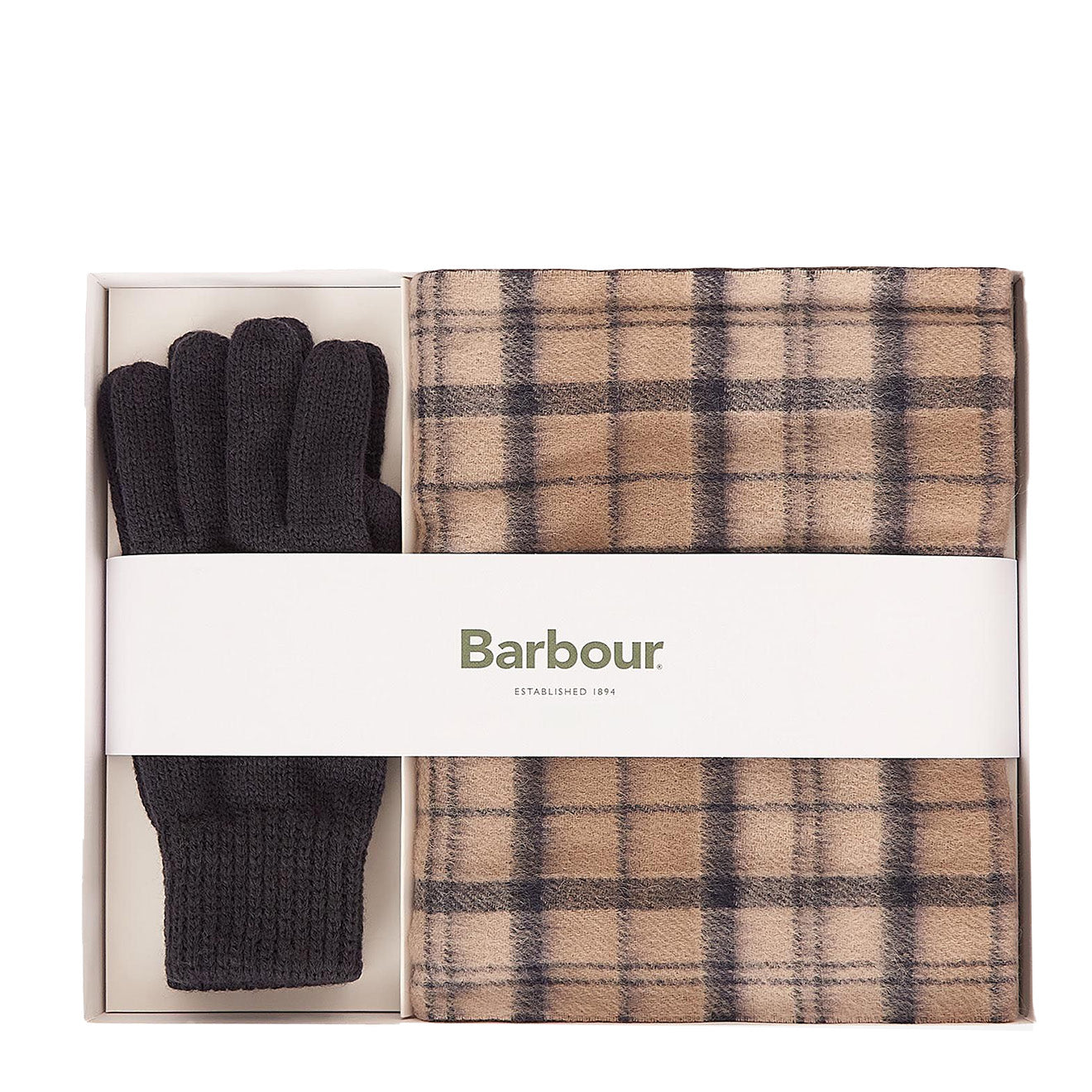 Barbour Wool Tartan Scarf & Glove Gift Set Trench - The Sporting Lodge
