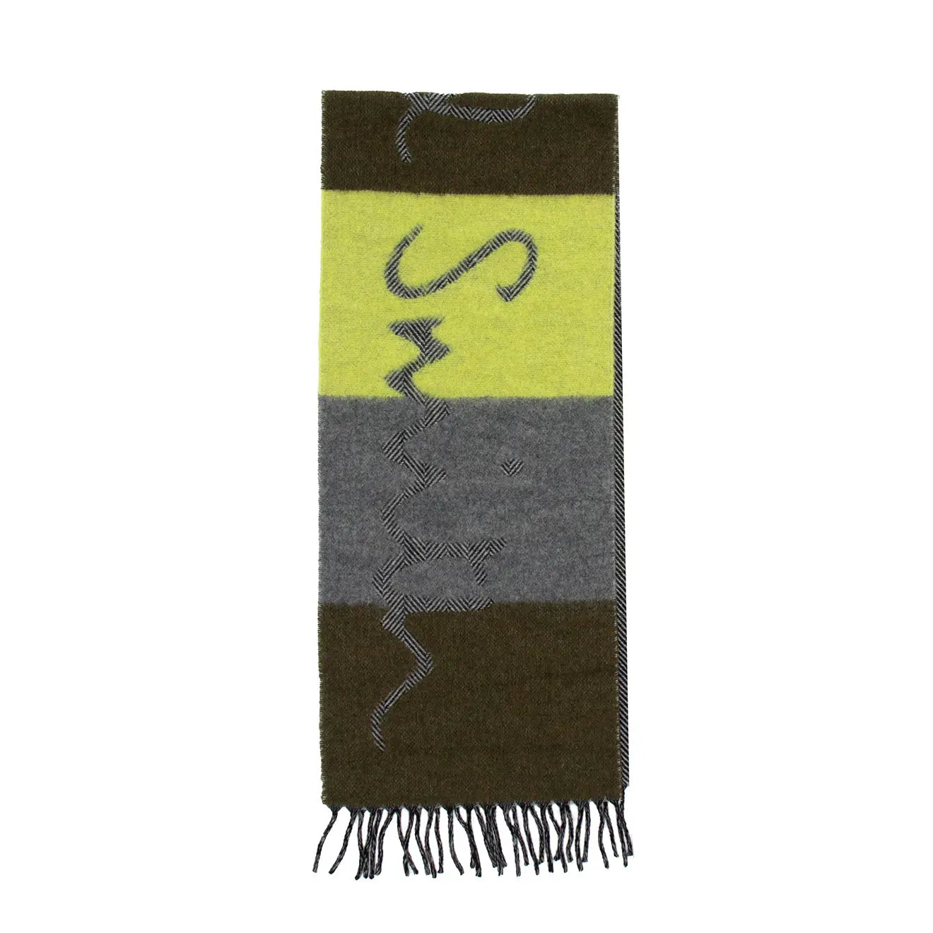 Paul Smith Scarf PS Crux Logo Brown / Yellow / Grey - The Sporting Lodge