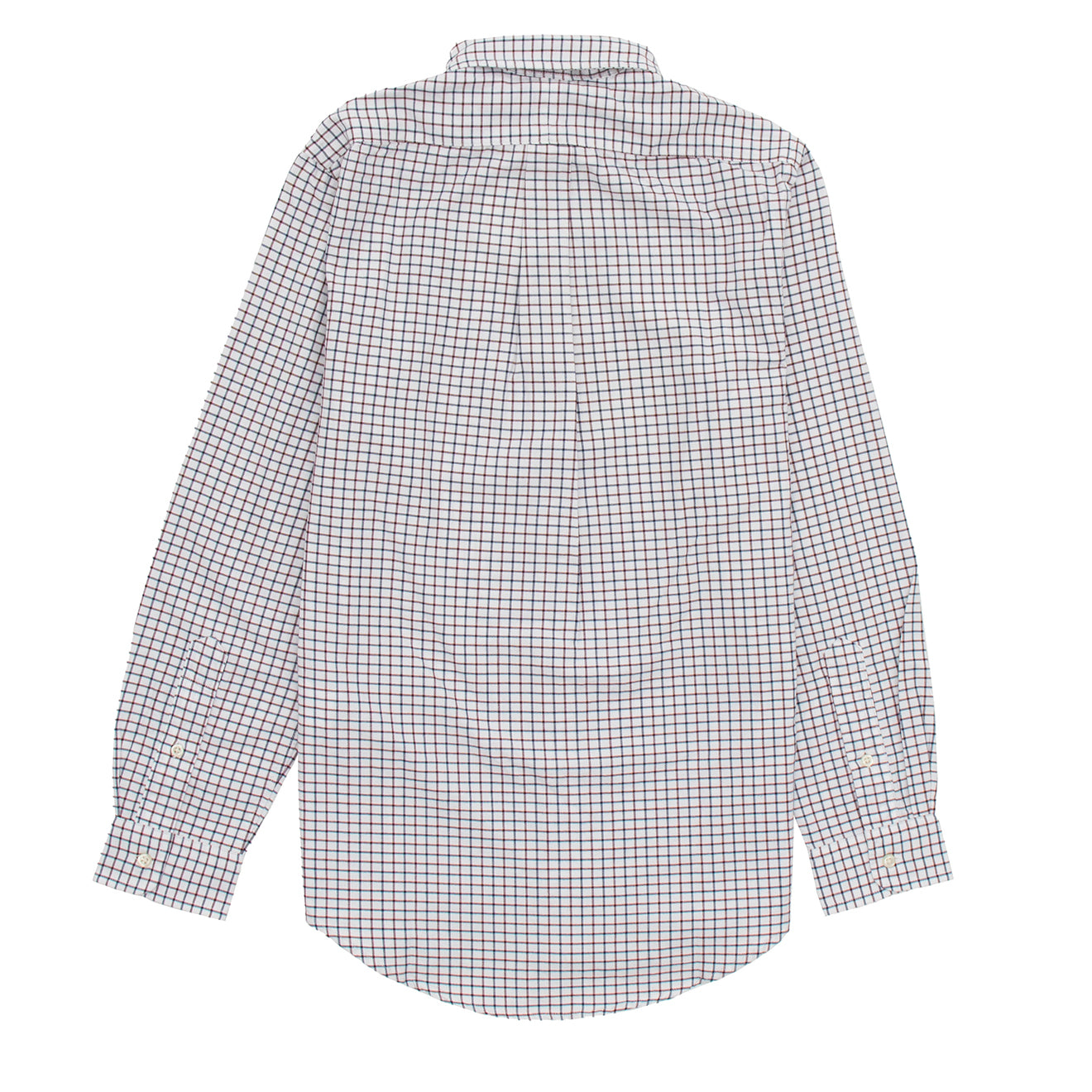 Polo Ralph Lauren L/S Grid Pattern Cotton Shirt White / Wine Multi - The Sporting Lodge