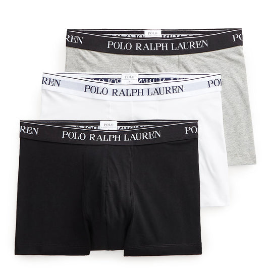 Polo Ralph Lauren Classic 3-Pack Trunks White / Polo Black / Andover Heather - The Sporting Lodge