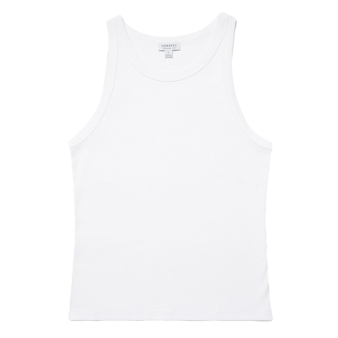 Sunspel Womens Ribbed Tank Top White - The Sporting Lodge
