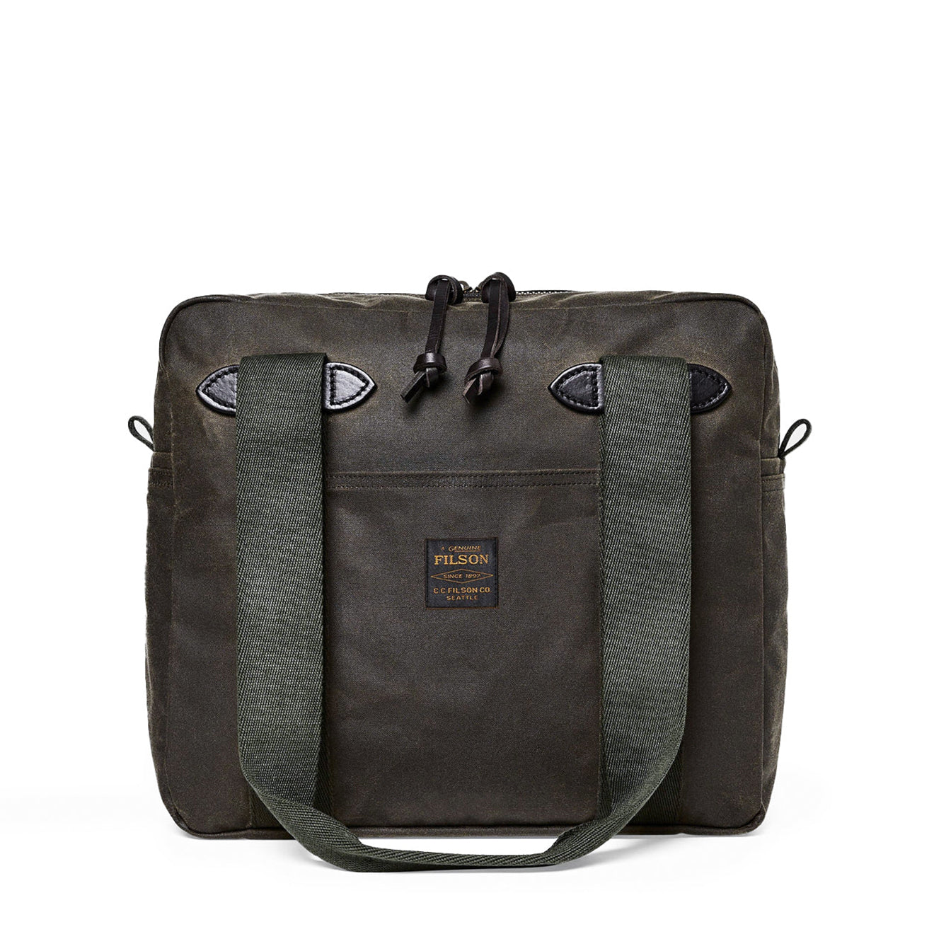 Filson Tin Cloth Tote Bag With Zipper Otter Green - The Sporting Lodge
