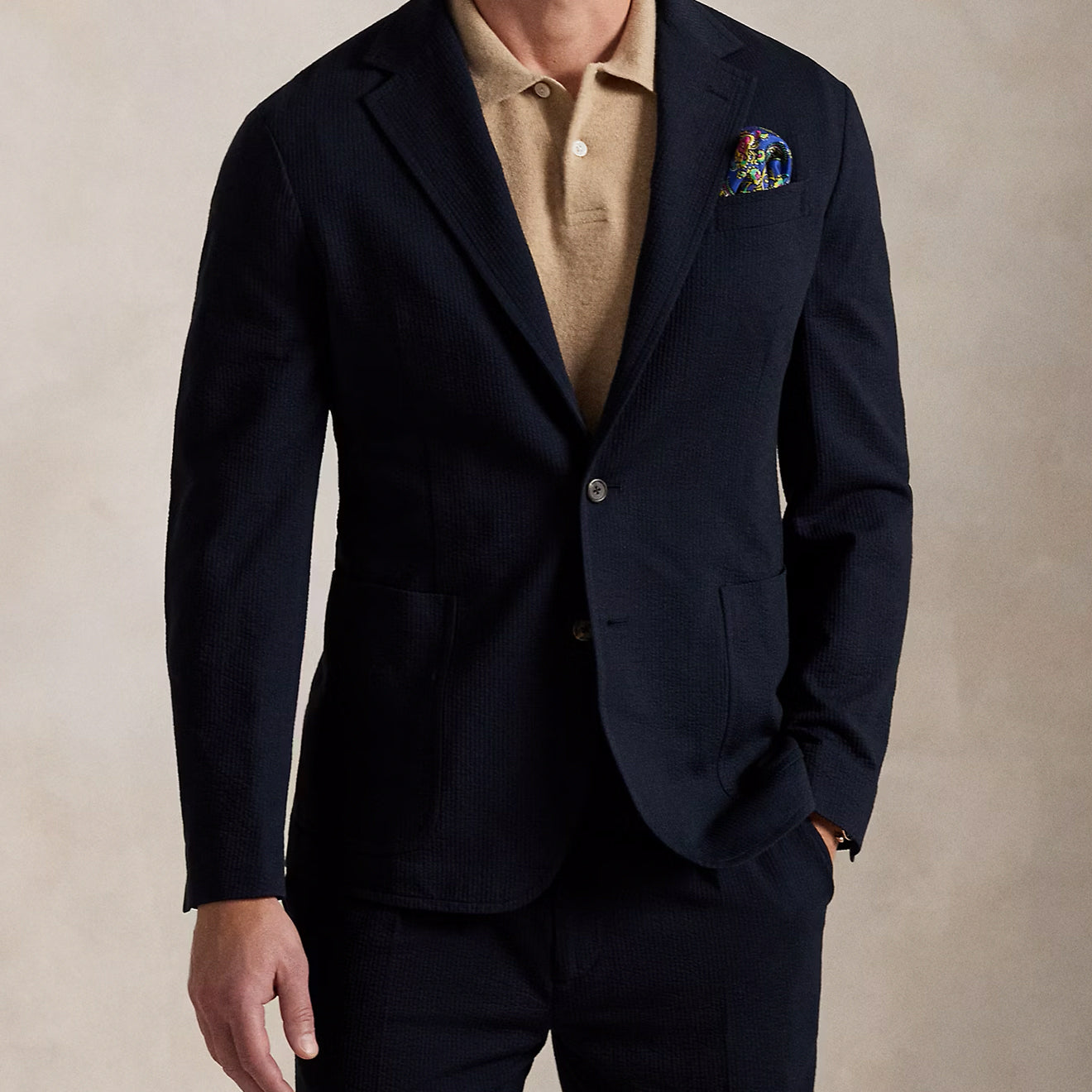 Polo Ralph Lauren Polo Soft Modern Knit Seersucker Jacket Navy - The Sporting Lodge