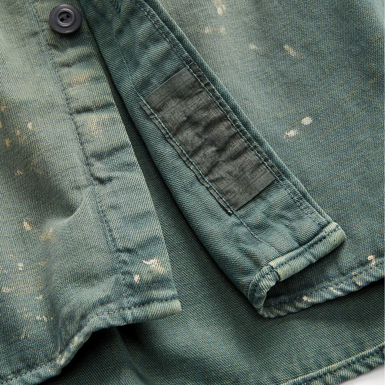 RRL by Ralph Lauren Distressed Twill Workshirt Service Green - The Sporting Lodge