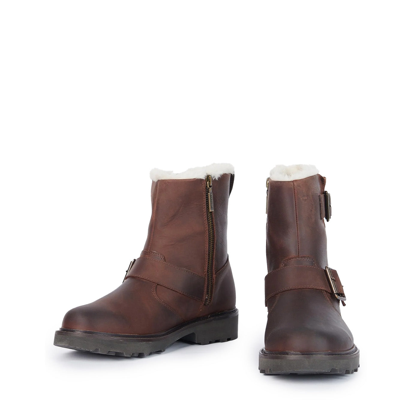 Barbour Womens Derwent Biker Boots Brown - The Sporting Lodge