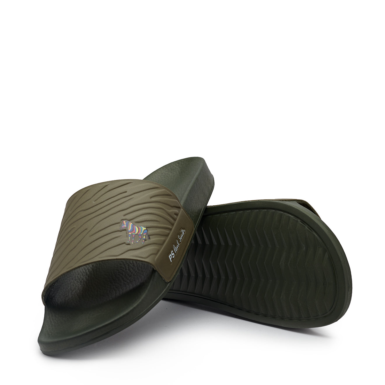 Paul Smith Nyro Zebra Logo Slides Khaki - The Sporting Lodge