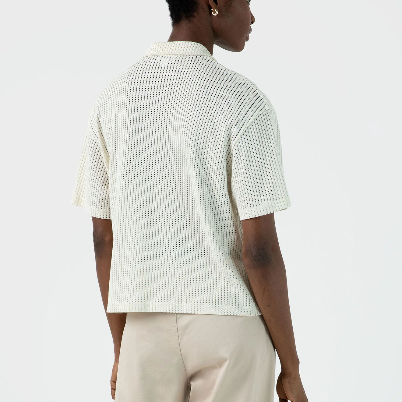 Sunspel Womens Lace Mesh Shirt Ecru - The Sporting Lodge