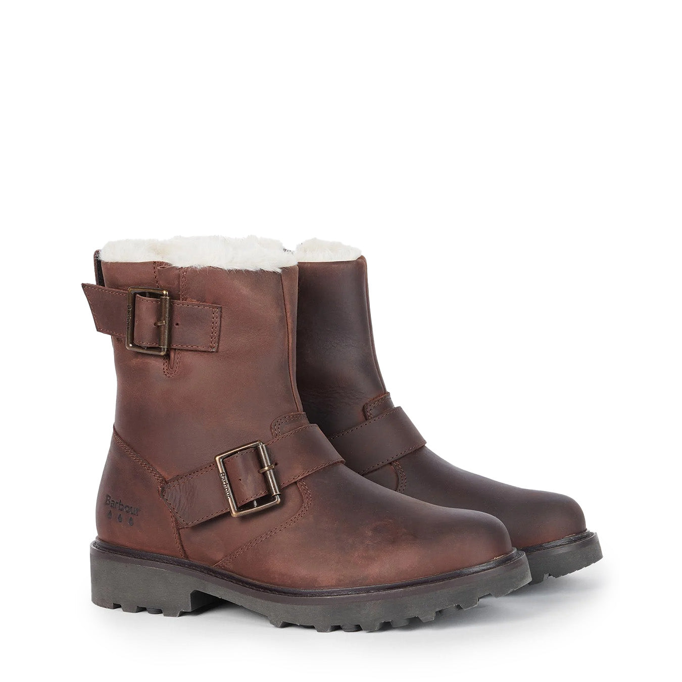 Barbour Womens Derwent Biker Boots Brown - The Sporting Lodge