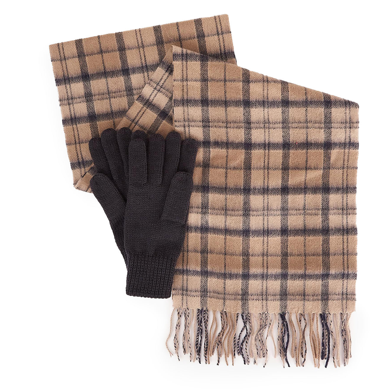 Barbour Wool Tartan Scarf & Glove Gift Set Trench - The Sporting Lodge