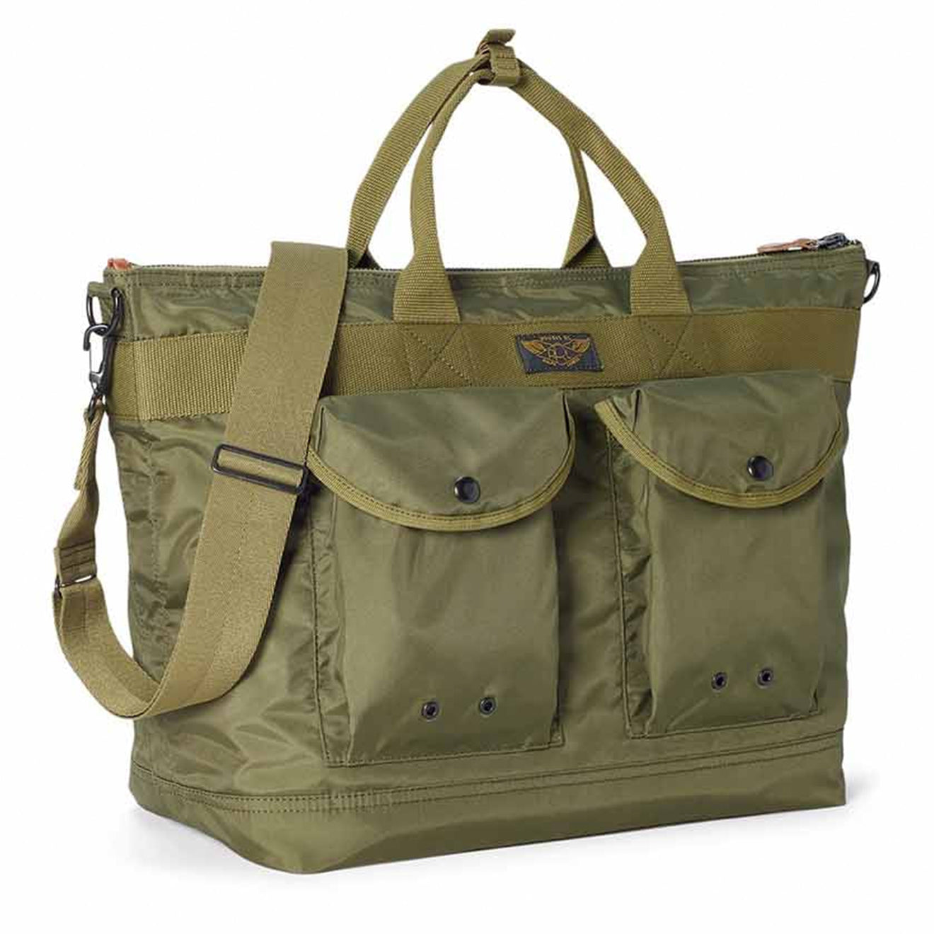 RRL by Ralph Lauren Nylon Canvas Utility Messenger Bag Olive Drab - The Sporting Lodge