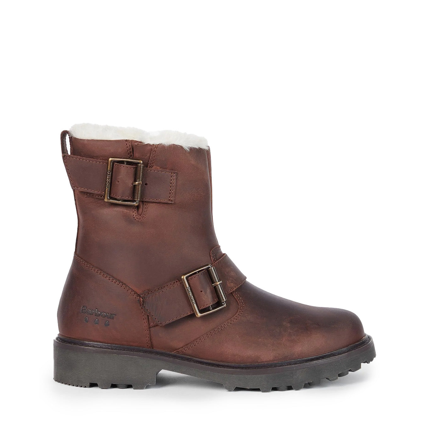 Barbour Womens Derwent Biker Boots Brown - The Sporting Lodge