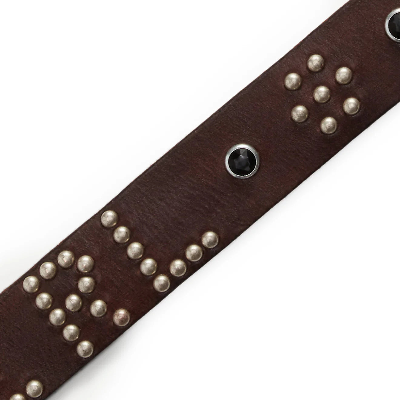 RRL by Ralph Lauren Studded-Logo Leather Belt Dark Brown - The Sporting Lodge