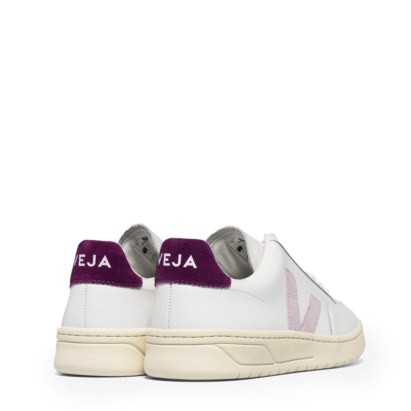 Veja Womens V - 12 Extra White Parme Magenta Trainer - The Sporting Lodge