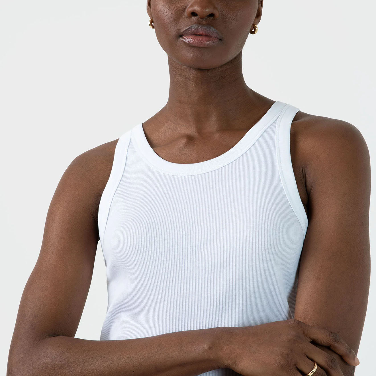 Sunspel Womens Ribbed Tank Top White - The Sporting Lodge