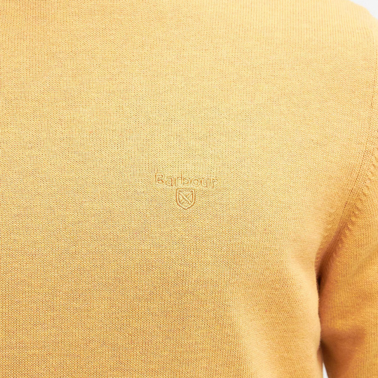 Barbour Pima Cotton Crew Neck Knit Honey Gold - The Sporting Lodge