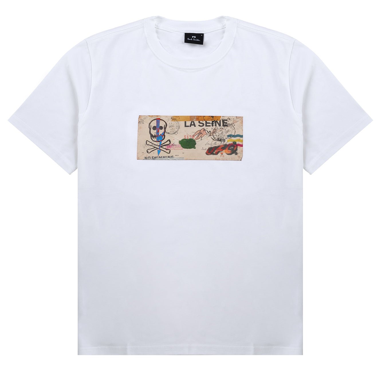 Paul Smith La Seine Card Organic-Cotton T-Shirt White - The Sporting Lodge