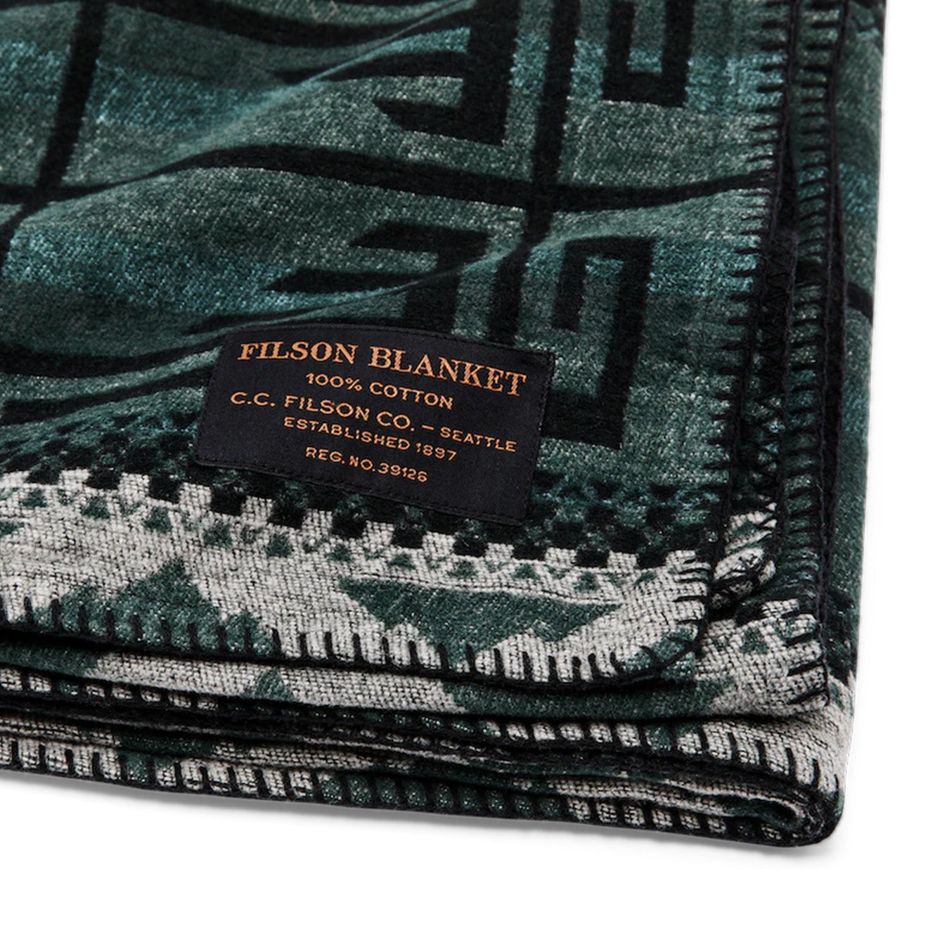 Filson Fire Mountain Blanket Black / Green / Gran - The Sporting Lodge