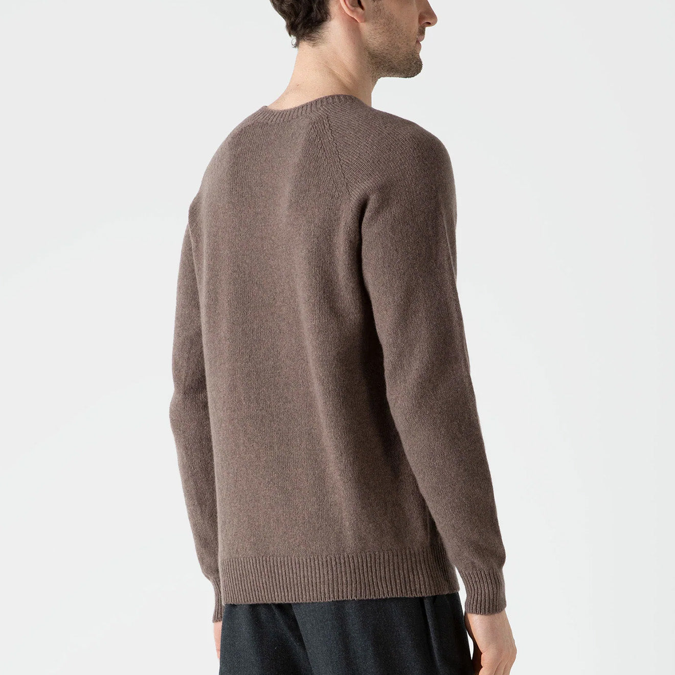 Sunspel Lambswool Crew Neck Knit Cedar - The Sporting Lodge