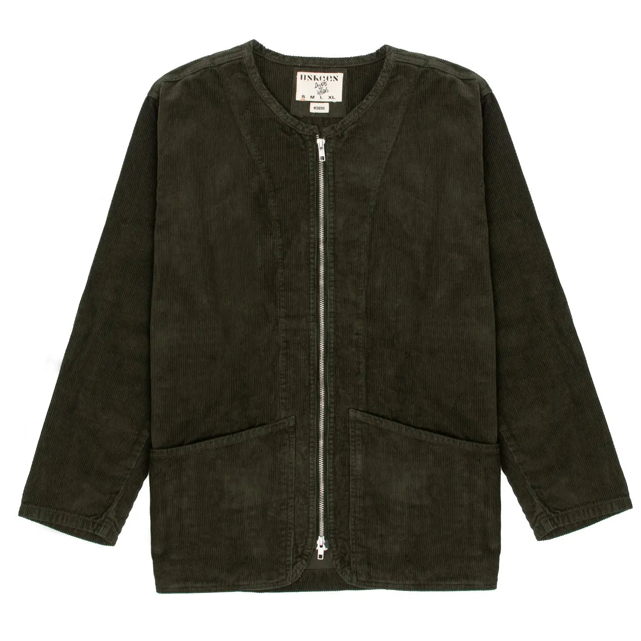 Uskees 3030 Crew Neck Cord Zip Jacket Vine Green - The Sporting Lodge
