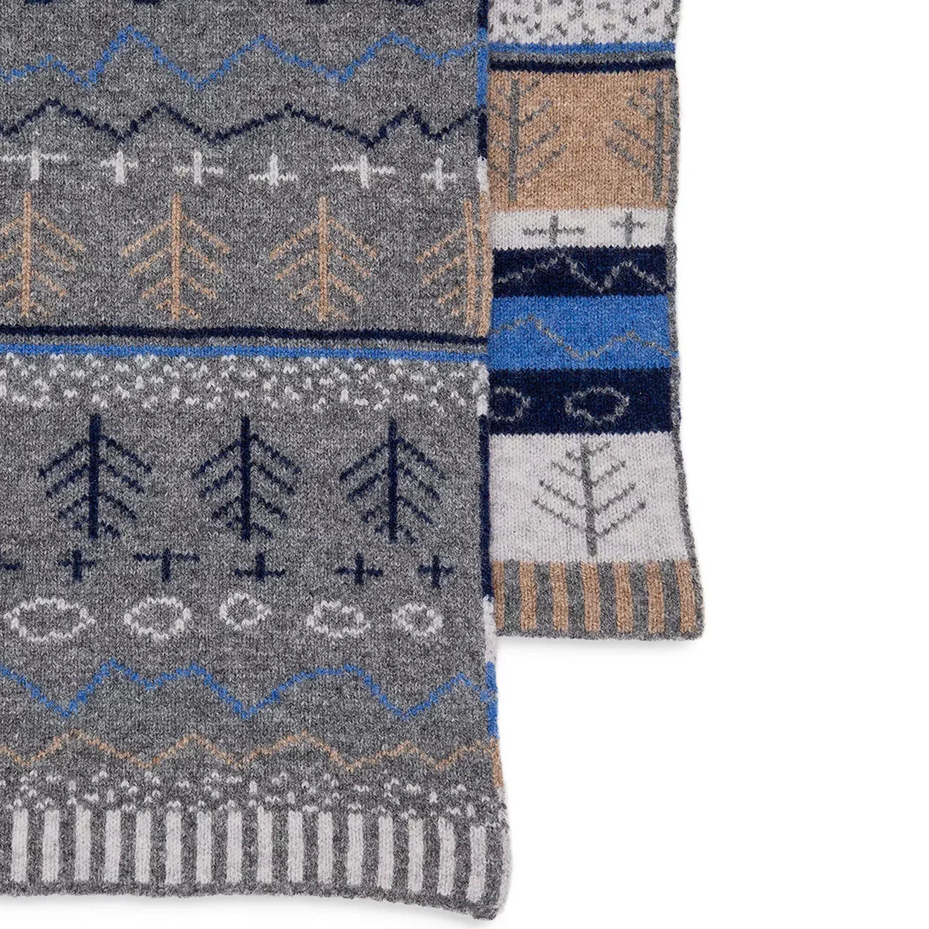 Paul Smith Doodle Fairisle Scarf Slate - The Sporting Lodge