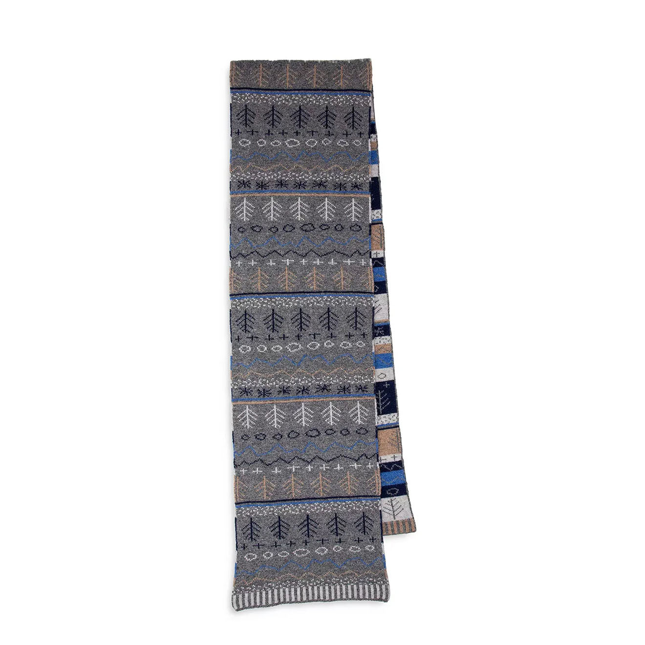 Paul Smith Doodle Fairisle Scarf Slate - The Sporting Lodge
