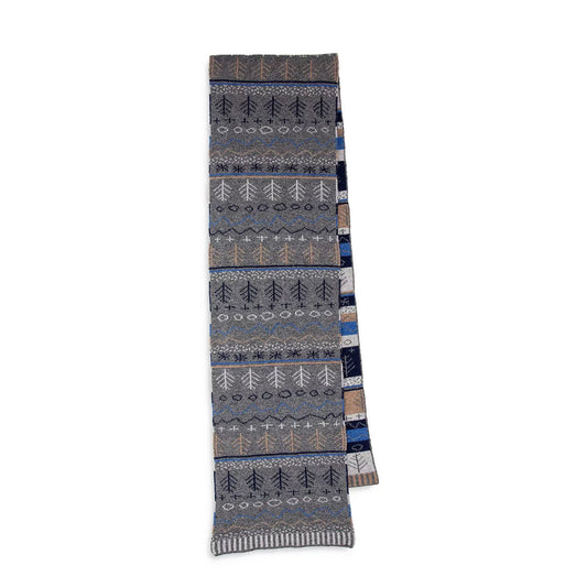 Paul Smith Doodle Fairisle Scarf Slate - The Sporting Lodge