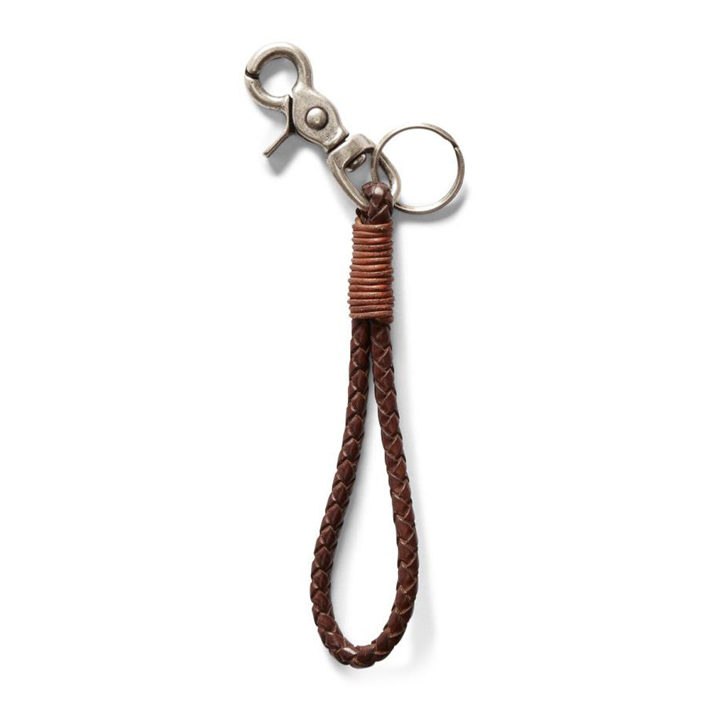 RRL by Ralph Lauren Braided Clip Keyfob Brown - The Sporting Lodge