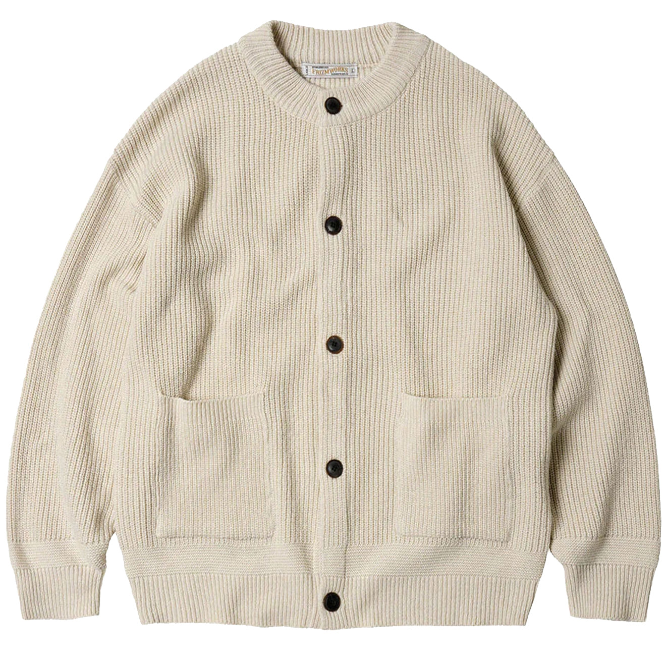 Frizmworks Heavy Wool Round Cardigan Cream - The Sporting Lodge