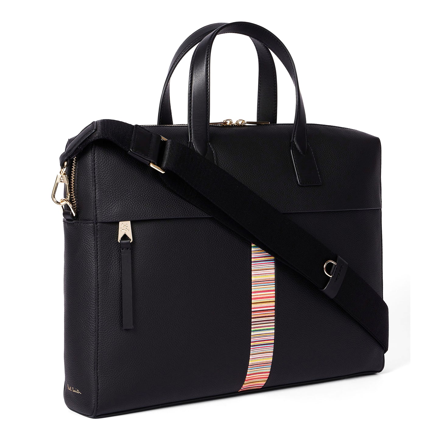 Paul Smith Signature Stripe Folio Bag Black - The Sporting Lodge