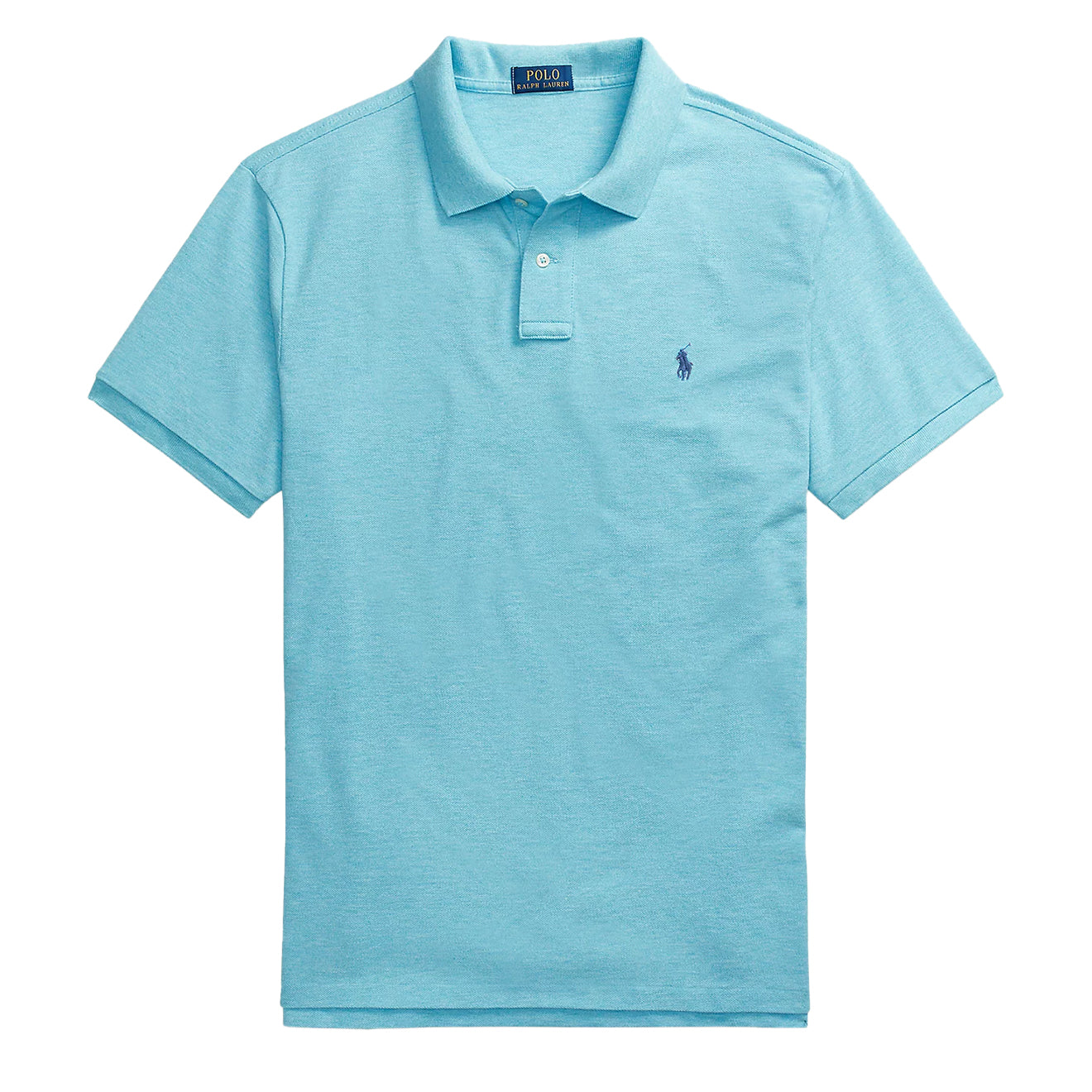 Polo Ralph Lauren Custom Slim Fit Mesh Polo Shirt Watchhill Blue Heather - The Sporting Lodge
