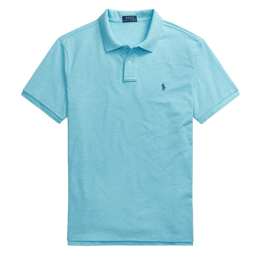 Polo Ralph Lauren Custom Slim Fit Mesh Polo Shirt Watchhill Blue Heather - The Sporting Lodge