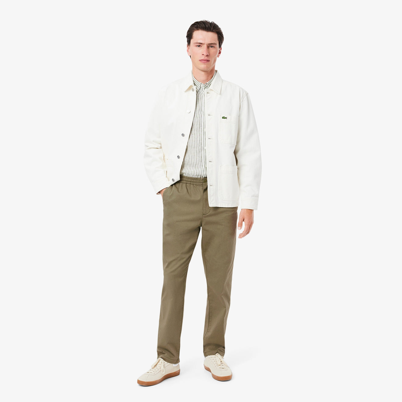 Lacoste Drawstring Trousers Khaki Green - The Sporting Lodge