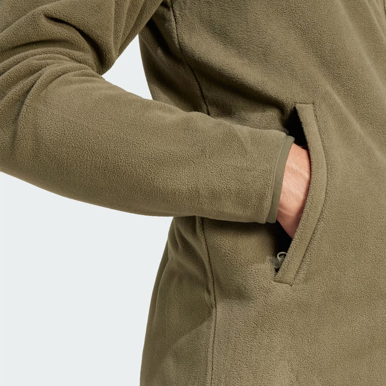 Adidas Terrex Essential Full Zip Fleece Olive Strata - The Sporting Lodge