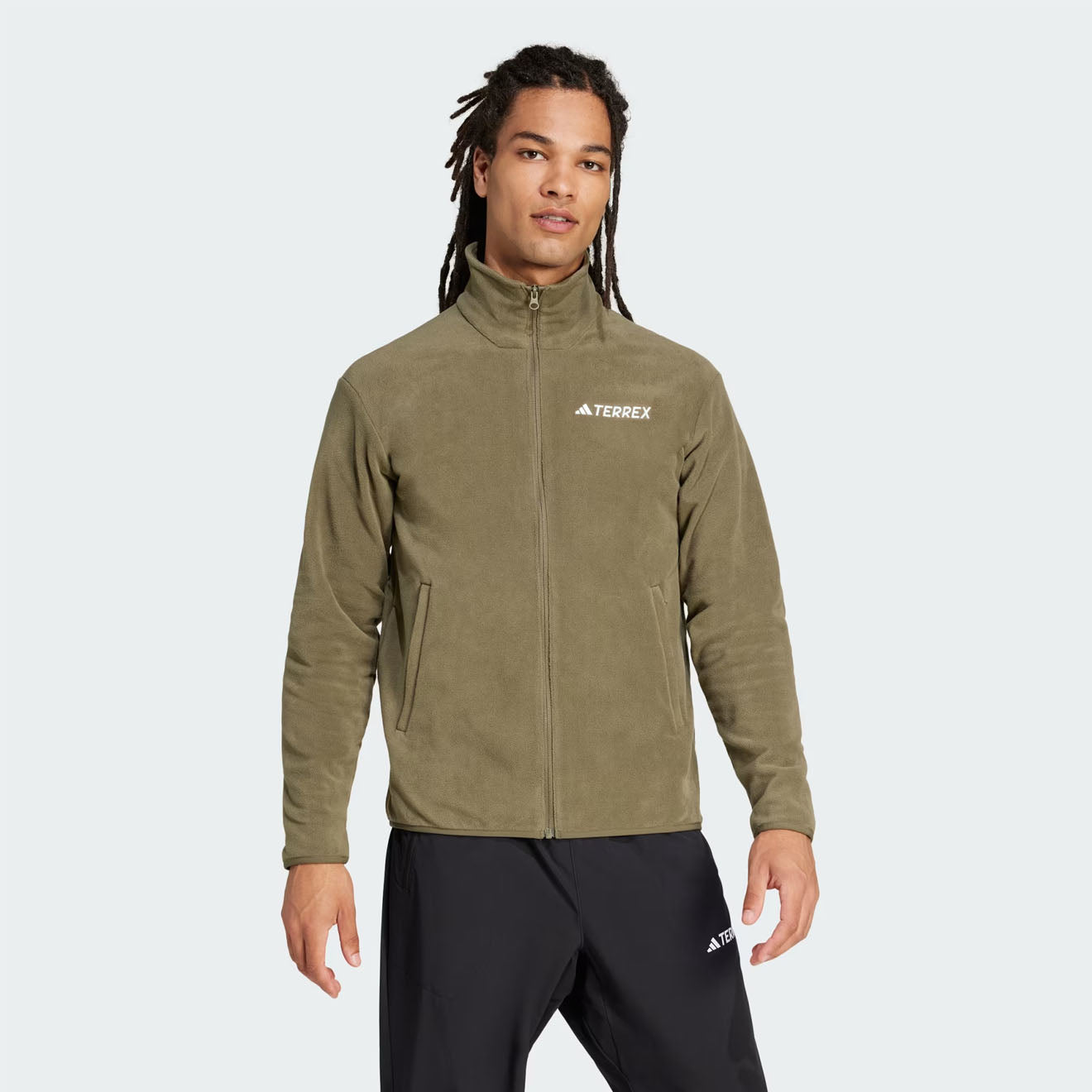 Adidas Terrex Essential Full Zip Fleece Olive Strata - The Sporting Lodge