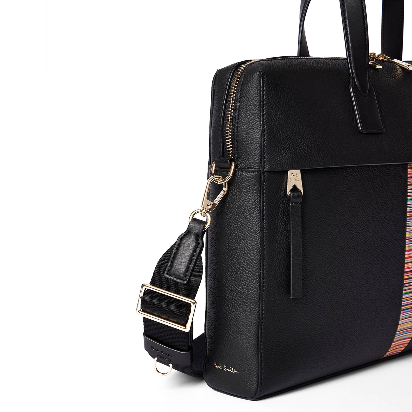 Paul Smith Signature Stripe Folio Bag Black - The Sporting Lodge