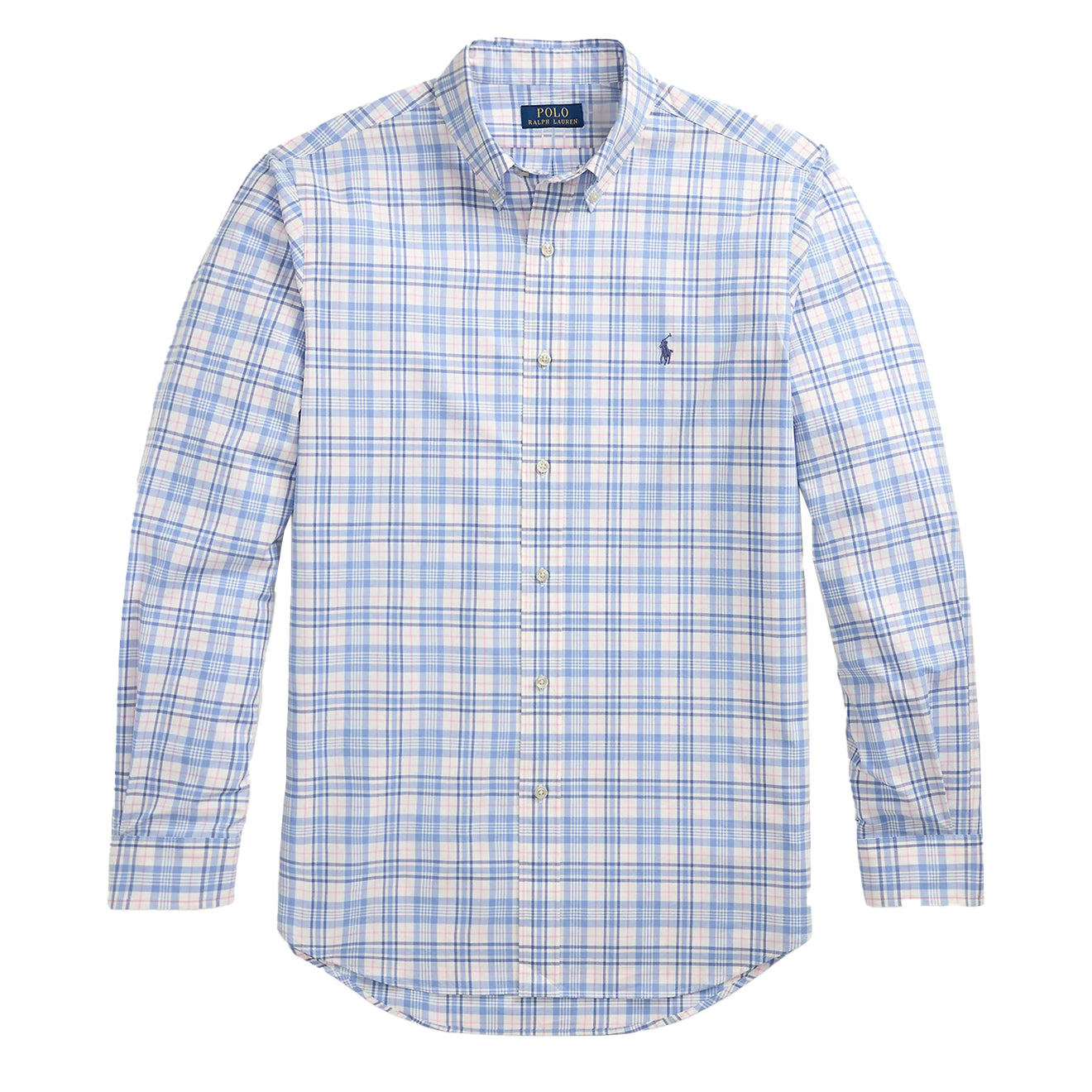 Polo Ralph Lauren Long Sleeve Sport Shirt Custom Blue Pink Multi - The Sporting Lodge