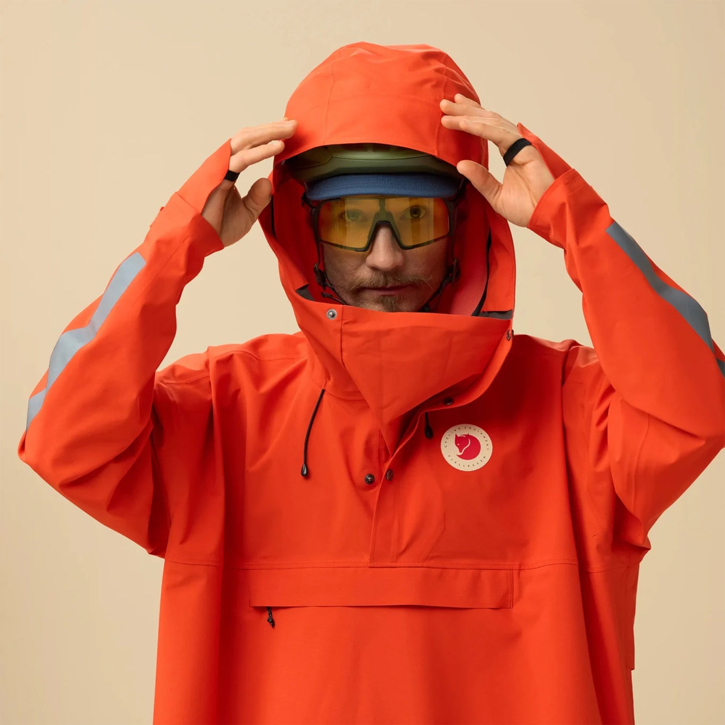 Fjallraven Hoja Rain Fox Poncho Flame Orange - The Sporting Lodge