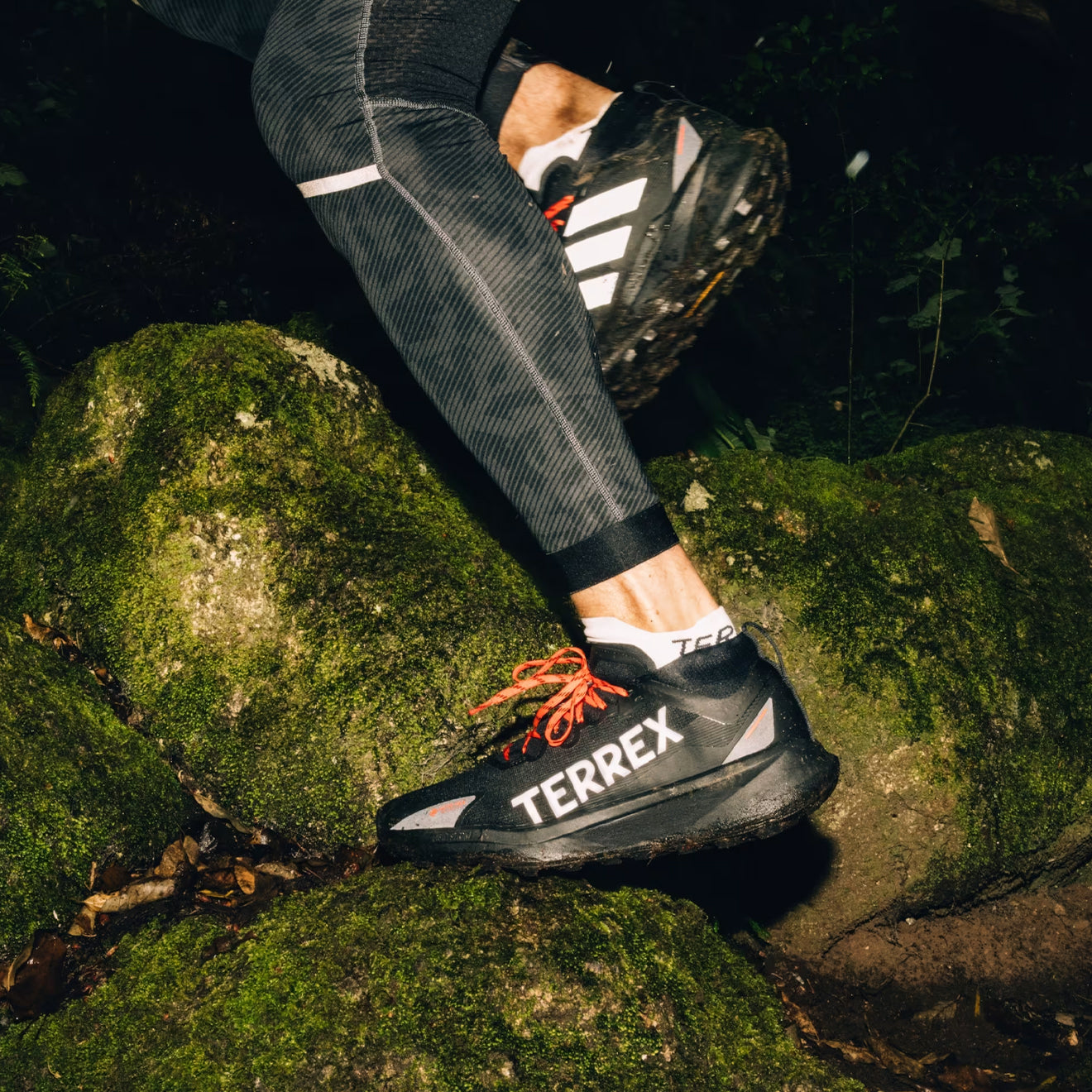 Adidas Terrex Agravic GTX Trail Running Shoe Core Black / Grey / Semi Impact Orange - The Sporting Lodge