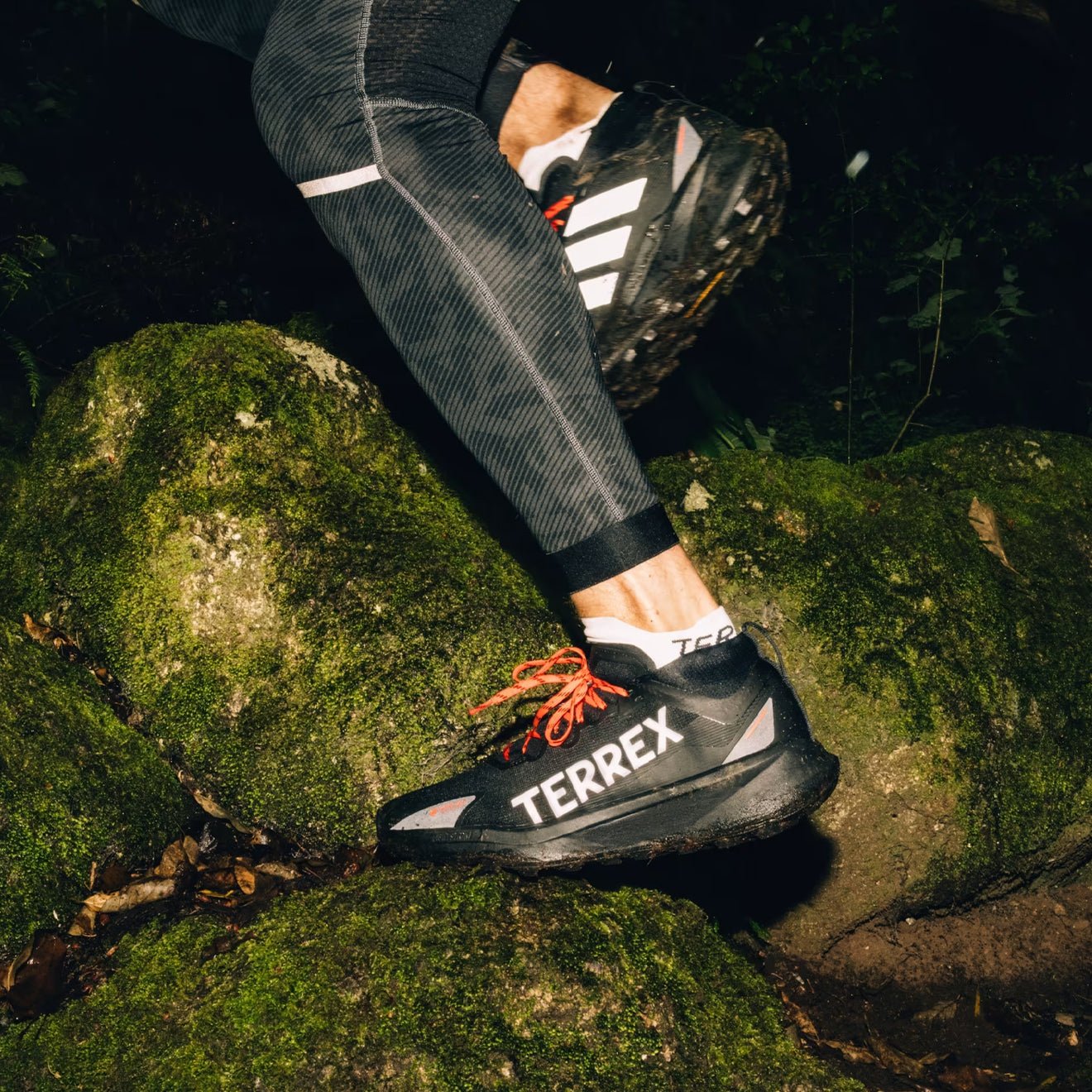 Adidas Terrex Agravic GTX Trail Running Shoe Core Black / Grey / Semi Impact Orange - The Sporting Lodge