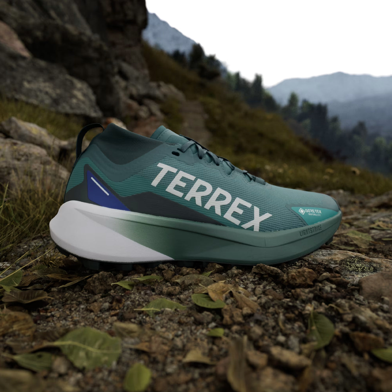 Adidas Terrex Agravic GTX Trail Running Shoes Preloved Teal / Cloud White / Semi Lucid Blue