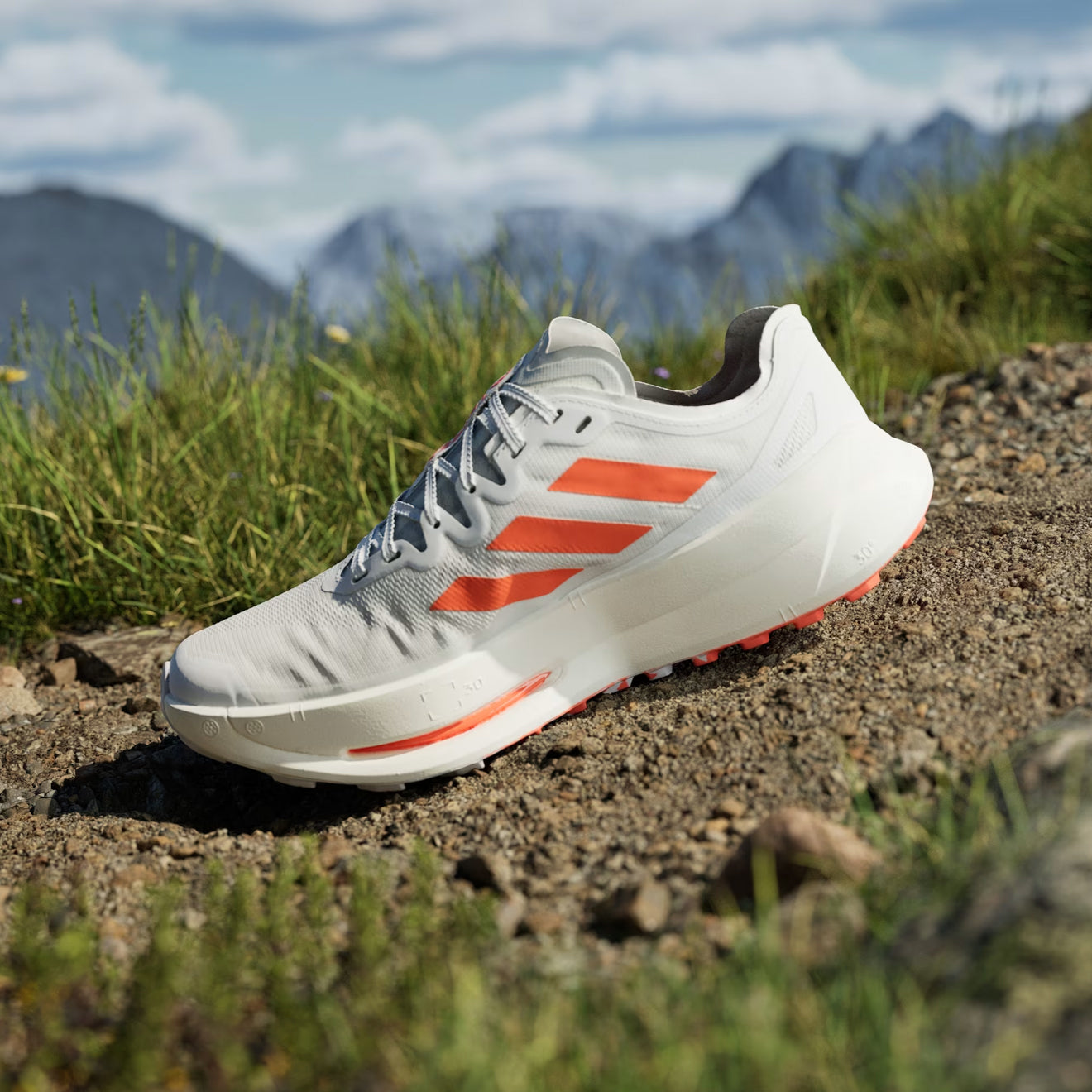 Adidas Terrex Agravic Speed Ultra Trail Running Shoes Ultra Cloud White / Impact Orange / Dash Grey