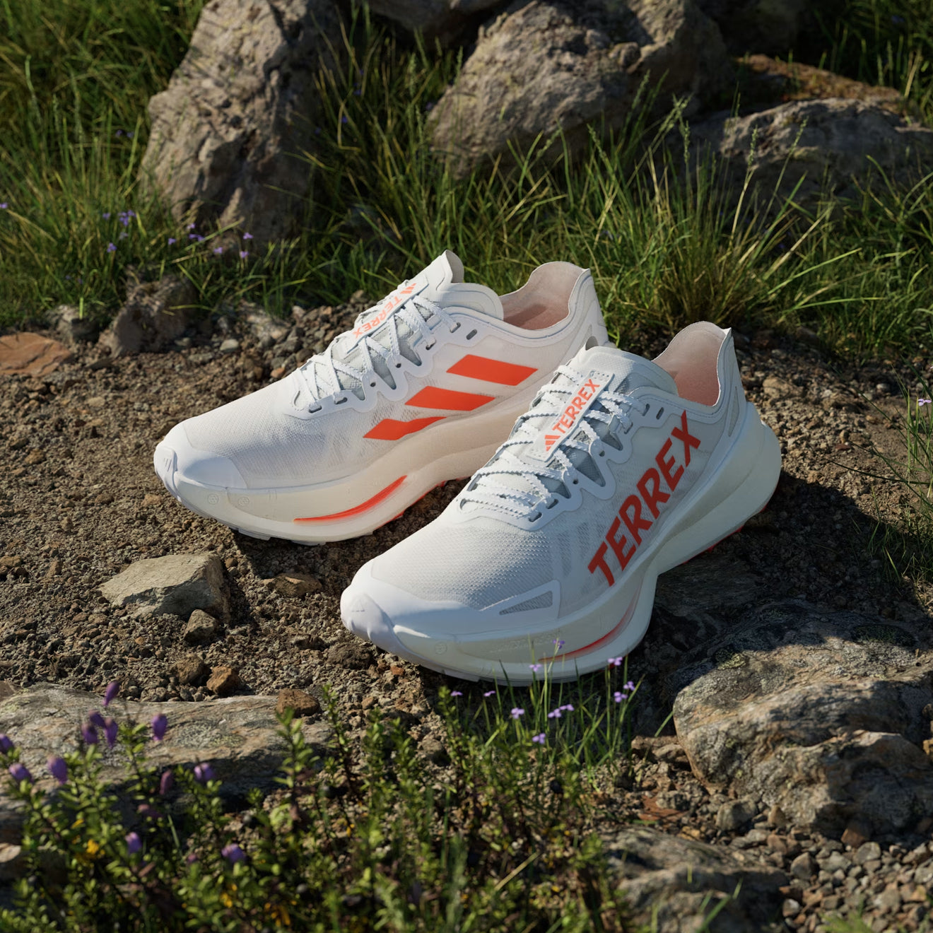 Adidas Terrex Agravic Speed Ultra Trail Running Shoes Ultra Cloud White / Impact Orange / Dash Grey