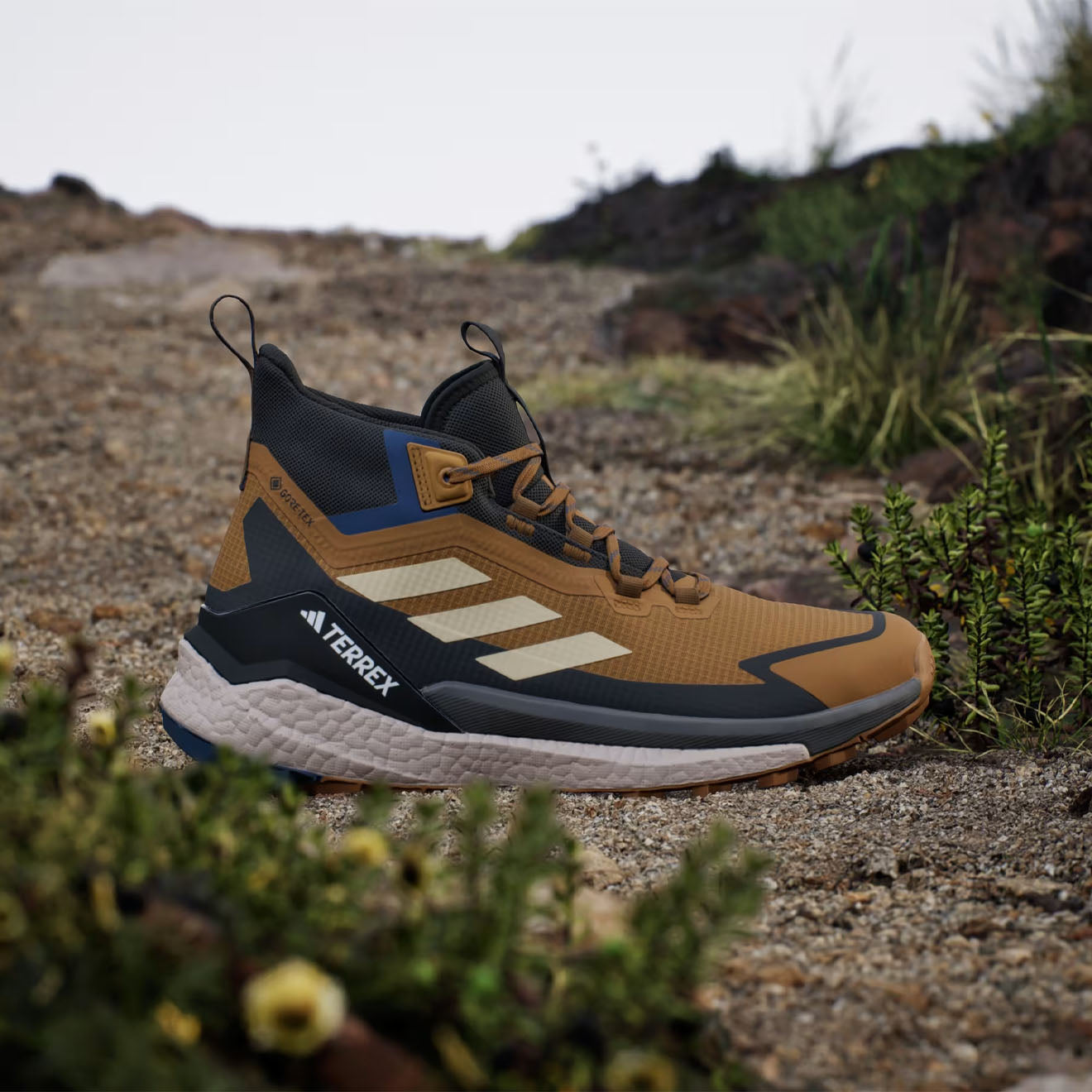 Adidas Terrex Free Hiker Shoes 2 Brown / Black / Blue - The Sporting Lodge