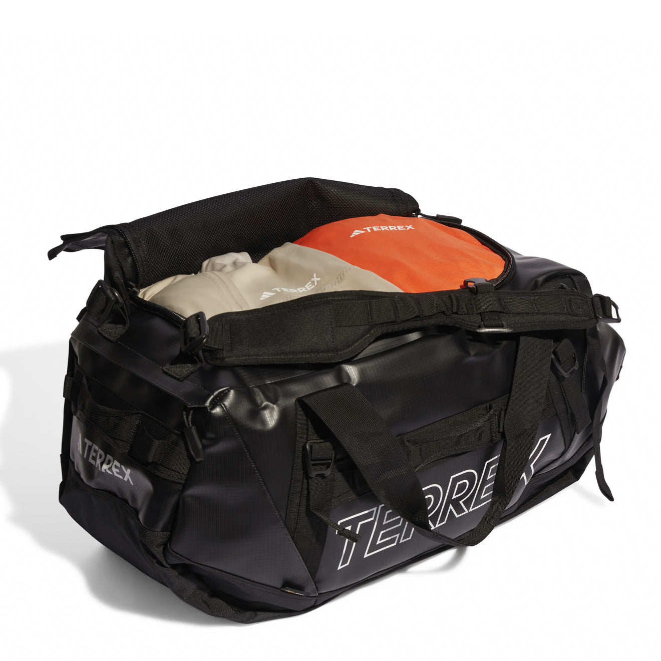 Adidas Terrex RAIN.RDY Expedition Duffel Bag Medium 70L Black / White