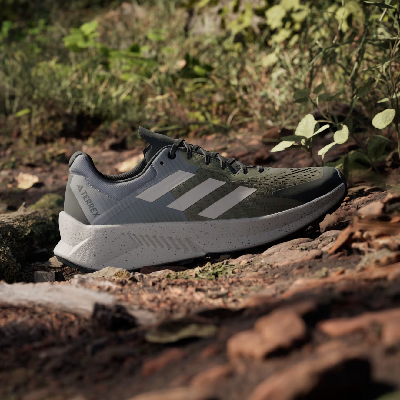 Adidas Terrex Soulstride Flow Trail Running Shoe Olive Strata / Wonder Beige / Charcoal - The Sporting Lodge