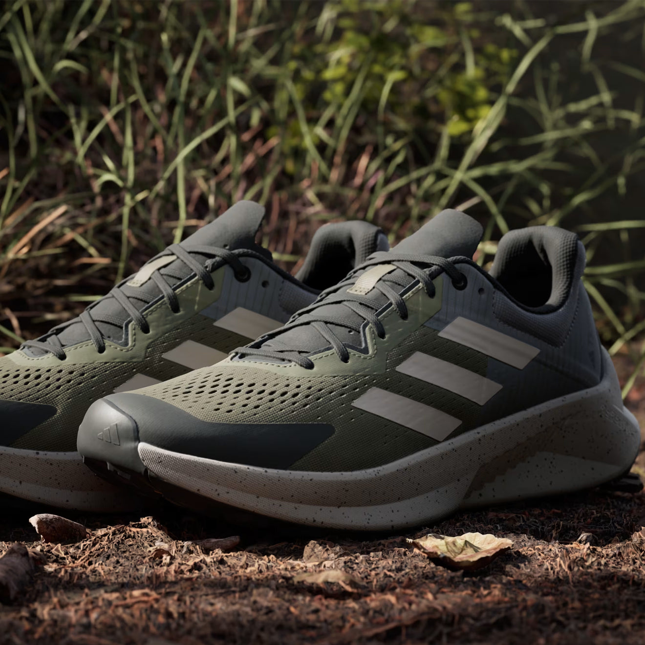 Adidas Terrex Soulstride Flow Trail Running Shoe Olive Strata / Wonder Beige / Charcoal - The Sporting Lodge