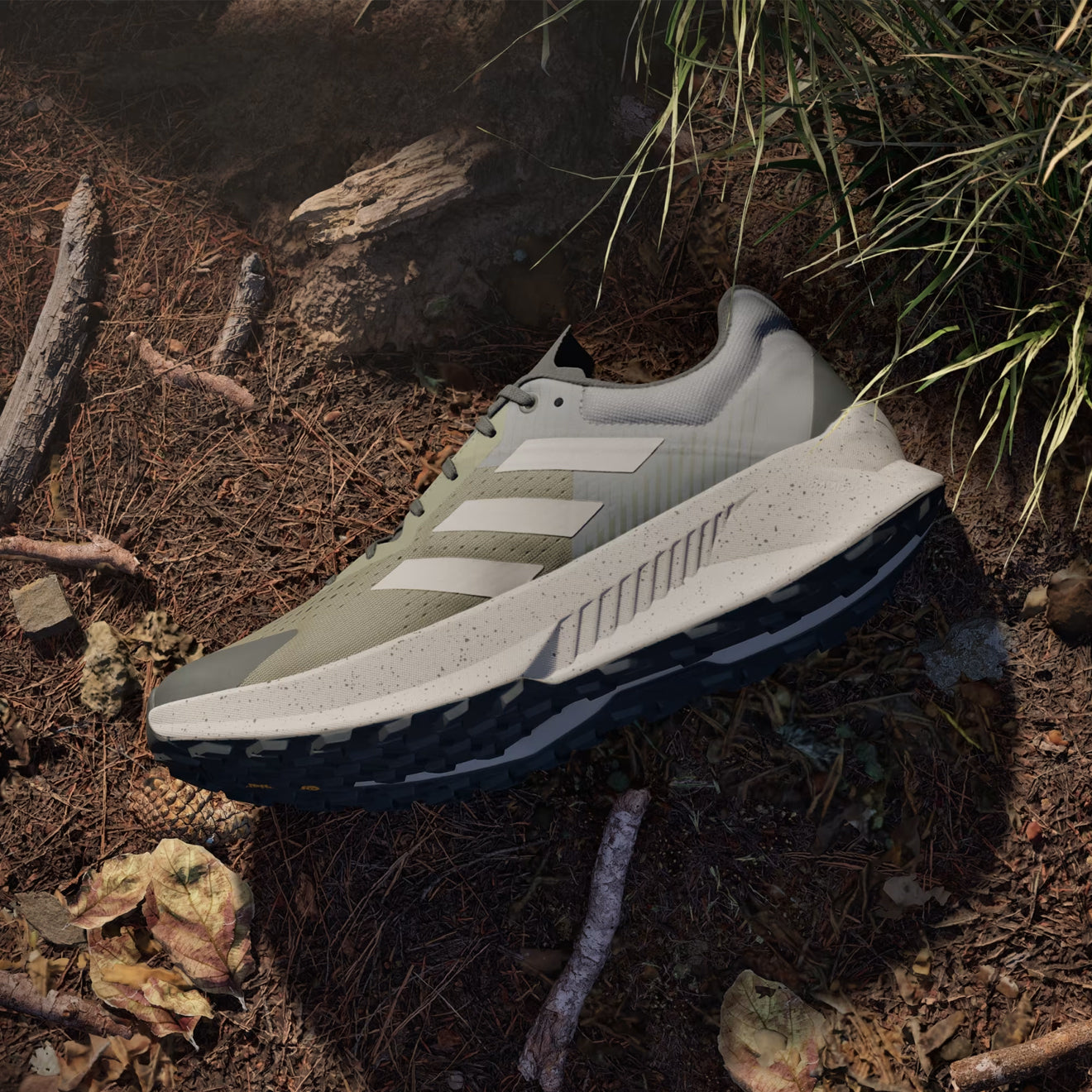 Adidas Terrex Soulstride Flow Trail Running Shoe Olive Strata / Wonder Beige / Charcoal - The Sporting Lodge