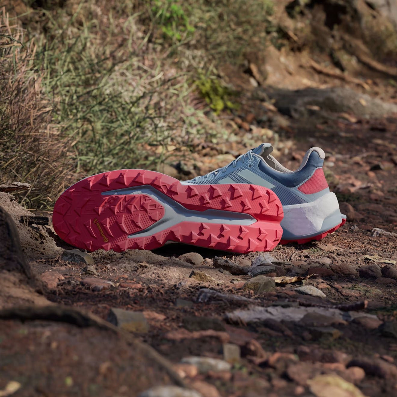 Adidas Terrex Soulstride Ultra Trail Running Shoes Magic Grey / Linen Green / Pure Ruby - The Sporting Lodge