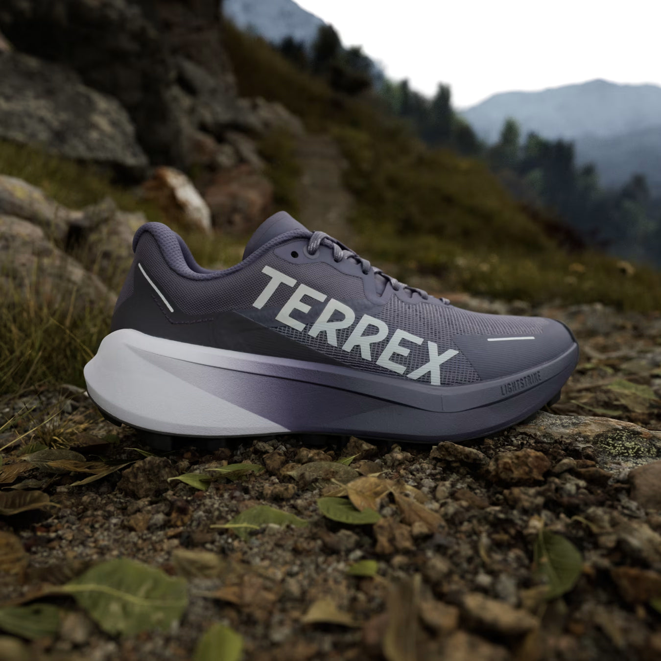 Adidas Terrex Womens Agravic 3 Trail Running Shoes Preloved Violet / Grey One / Powder Plum