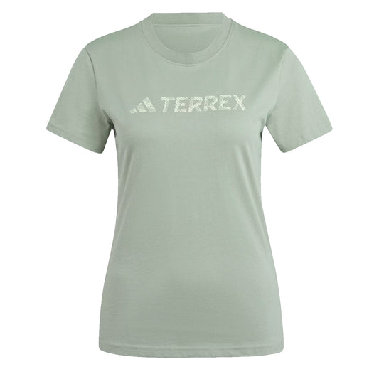 Adidas Terrex Womens Classic Logo T-Shirt Silver Green - The Sporting Lodge